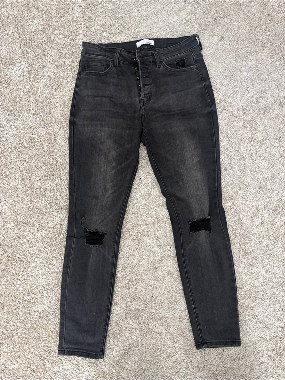 VERVET BY FLYING MONKEY Black High-Rise Distressed Skinny Jeans